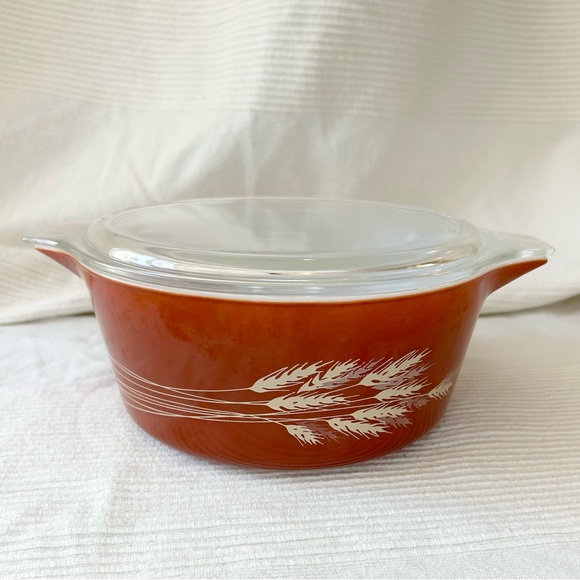 Vintage Pyrex Corning Autumn Harvest Wheat Casserole Dish 2.5L with Lid - Picture 4 of 16